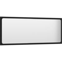 vidaXL Bathroom Mirror Black 100x1.5x37 cm Chipboard - Black