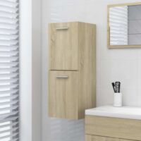 vidaXL Bathroom Cabinet Sonoma Oak 30x30x80 cm Engineered Wood - Brown