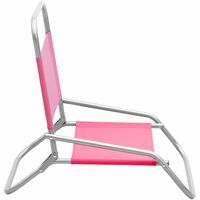 vidaXL Folding Beach Chairs 2 pcs Pink Fabric - Pink