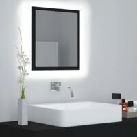 vidaXL LED Bathroom Mirror Black 40x8.5x37 cm Engineered Wood - Black