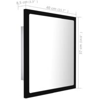 vidaXL LED Bathroom Mirror Black 40x8.5x37 cm Engineered Wood - Black