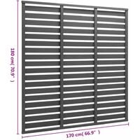 vidaXL Fence Panel WPC 170x180 cm Grey - Grey