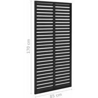 vidaXL Louver Fence WPC 85x170 cm Black - Black