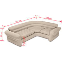 Intex Inflatable Corner Sofa/Couch 257x203x76 cm 68575NP - Beige