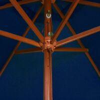 vidaXL Outdoor Parasol with Wooden Pole Blue 200x300 cm - Blue