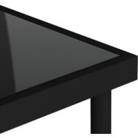 vidaXL Outdoor Dining Table Black 80x80x72 cm Glass and Steel - Black
