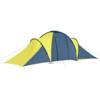 vidaXL Camping Tent 6 Persons Blue and Yellow - Blue