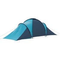 vidaXL Camping Tent 6 Persons Blue and Light Blue - Blue