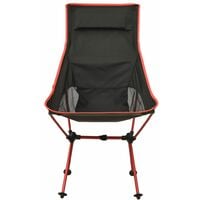 vidaXL Foldable Camping Chair PVC and Aluminium Black - Black