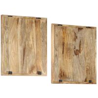 vidaXL Hand-Carved Wall Panels 2 pcs Solid Mango Wood 60x60x2.5 cm - Brown