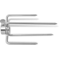 vidaXL BBQ Rotisserie Spit Forks 2 pcs Steel - Silver