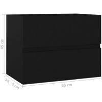 vidaXL Bathroom Furniture Set Black Engineered Wood - Black
