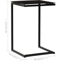 vidaXL Side Table Black 40x40x60 cm Tempered Glass - Black