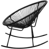 vidaXL Outdoor Rocking Chair Poly Rattan Black