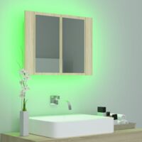 vidaXL LED Bathroom Mirror Cabinet Sonoma Oak 60x12x45 cm - Brown