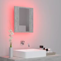 vidaXL LED Bathroom Mirror Cabinet Concrete Grey 40x12x45 cm - Grey