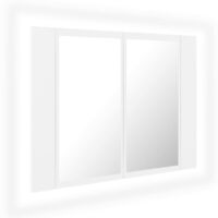 vidaXL LED Bathroom Mirror Cabinet White 60x12x45 cm - White