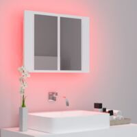 vidaXL LED Bathroom Mirror Cabinet White 60x12x45 cm - White