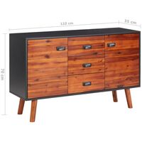 vidaXL Sideboard 110x35x70 cm Solid Acacia Wood and MDF - Brown