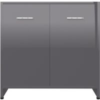 vidaXL 4 Piece Bathroom Furniture Set High Gloss Grey - Grey