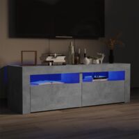 vidaXL TV Cabinet with LED Lights Concrete Grey 120x35x40 cm - Grey