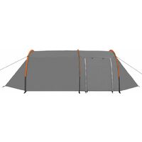 vidaXL Camping Tent 4 Persons Grey and Orange - Grey