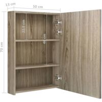vidaXL LED Bathroom Mirror Cabinet Oak 50x13x70 cm - Brown