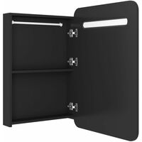 vidaXL LED Bathroom Mirror Cabinet Black 60x11x80 cm - Black