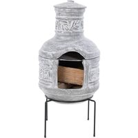 RedFire Fireplace with Grill Acopulco Clay Light Grey - Grey