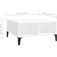 vidaXL Coffee Table 60x60x30 cm Chipboard White - White