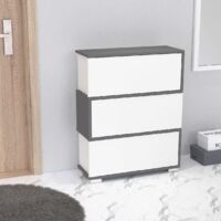 Homemania Shoe Cabinet Zigzag 75x30x95 cm White and Anthracite - Multicolour