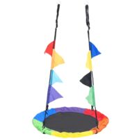 vidaXL Rainbow Swing with Flags 100 cm - Multicolour