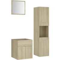 vidaXL Bathroom Furniture Set Sonoma Oak Engineered Wood - Brown