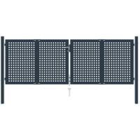 vidaXL Fence Gate Anthracite 306x125 cm Steel - Anthracite