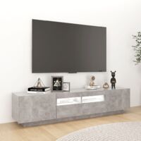 vidaXL TV Cabinet with LED Lights Concrete Grey 180x35x40 cm - Grey