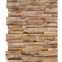 vidaXL 3D Wall Cladding Panels 10 pcs 1.01 m² Solid Teak Wood - Brown