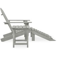 vidaXL Garden Adirondack Chair with Ottoman&Table Solid Fir Wood Grey - Grey
