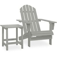 vidaXL Garden Adirondack Chair with Table Solid Fir Wood Grey - Grey