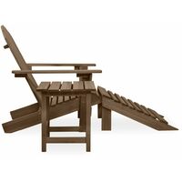 vidaXL Garden Adirondack Chair with Ottoman&Table Solid Fir Wood Brown - Brown