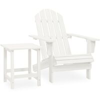 vidaXL Garden Adirondack Chair with Table Solid Fir Wood White - White