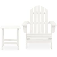 vidaXL Garden Adirondack Chair with Table Solid Fir Wood White - White
