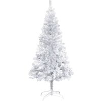 vidaXL Artificial Christmas Tree with LEDs&Ball Set Silver 150 cm PET