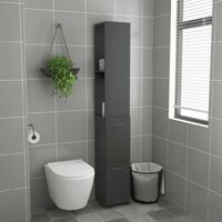 vidaXL Bathroom Cabinet Grey 25x25x170 cm Chipboard - Grey
