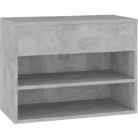 vidaXL Shoe Bench Concrete Grey 60x30x45 cm Engineered Wood - Grey