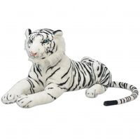 vidaXL Tiger Toy Plush White XXL - White