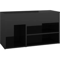 vidaXL Shoe Bench High Gloss Black 80x30x45 cm Engineered Wood - Black