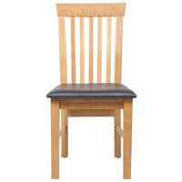 vidaXL Dining Chairs Solid Oak Wood and Faux Leather 2 pcs