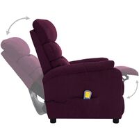 vidaXL Wing Back Massage Recliner Fabric Purple - Purple
