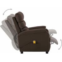 vidaXL Wing Back Massage Reclining Chair Faux Leather Brown - Brown