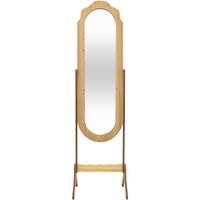 vidaXL Free Standing Mirror Light Wood 46x48x164 cm - Brown